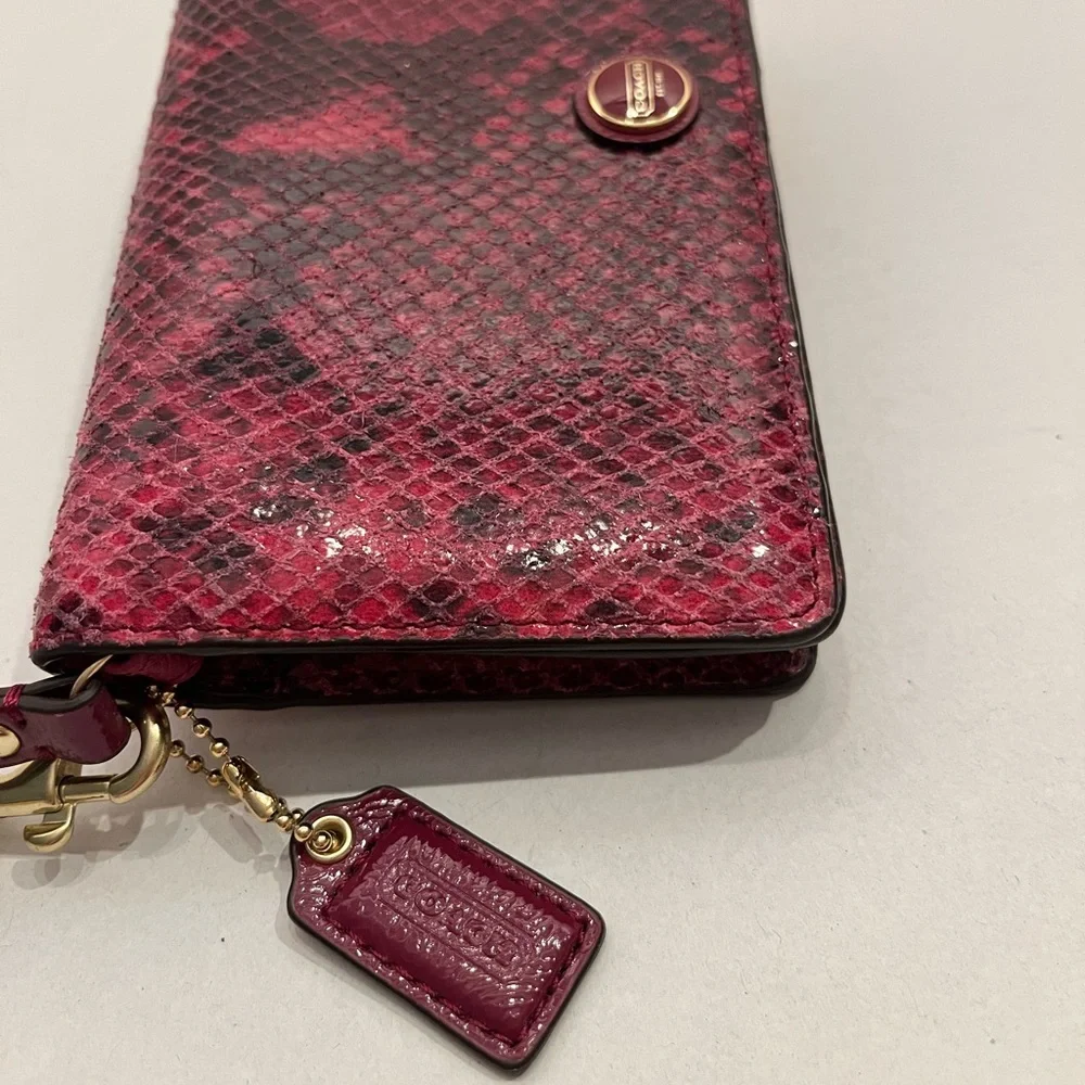 Coach Fuchsia Snakeskin Wallet - Picture 3 of 10